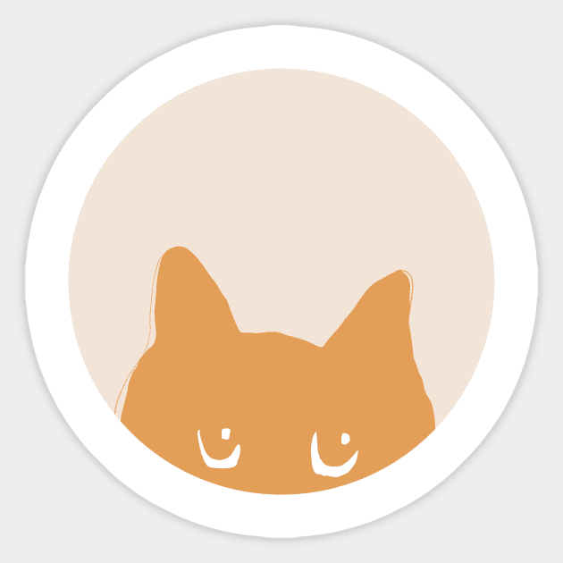 Ginger Cat Face Sticker by thecolddots